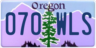 OR license plate 070WLS
