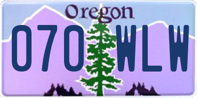OR license plate 070WLW