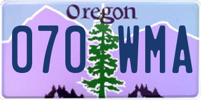 OR license plate 070WMA