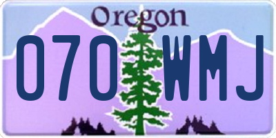 OR license plate 070WMJ