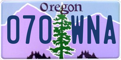 OR license plate 070WNA