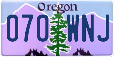 OR license plate 070WNJ