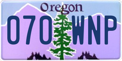 OR license plate 070WNP