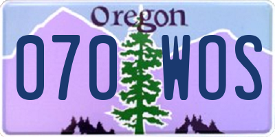 OR license plate 070WOS