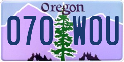 OR license plate 070WOU