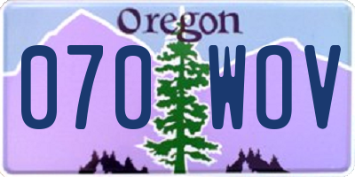 OR license plate 070WOV