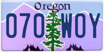 OR license plate 070WOY