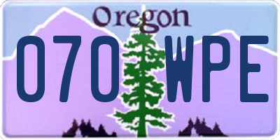 OR license plate 070WPE