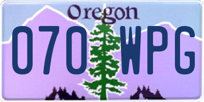 OR license plate 070WPG
