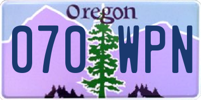 OR license plate 070WPN