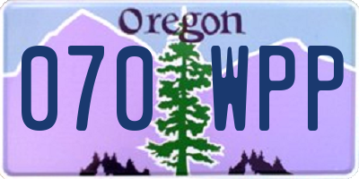 OR license plate 070WPP