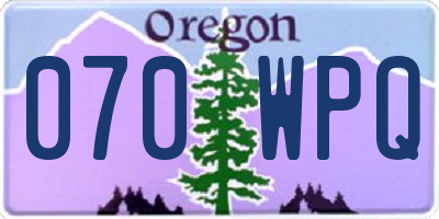 OR license plate 070WPQ