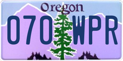 OR license plate 070WPR
