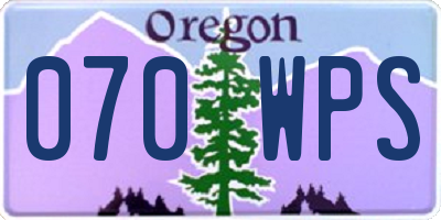 OR license plate 070WPS