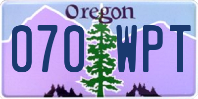 OR license plate 070WPT