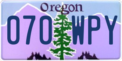 OR license plate 070WPY