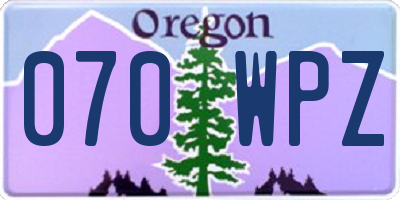 OR license plate 070WPZ
