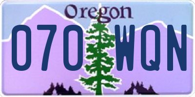 OR license plate 070WQN