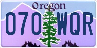 OR license plate 070WQR