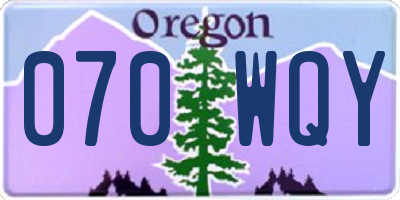 OR license plate 070WQY