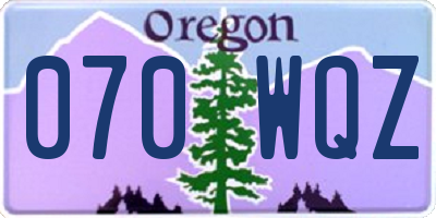 OR license plate 070WQZ