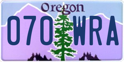 OR license plate 070WRA