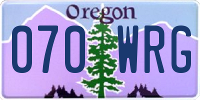 OR license plate 070WRG