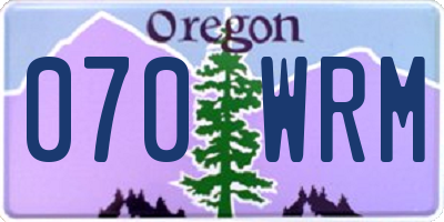 OR license plate 070WRM