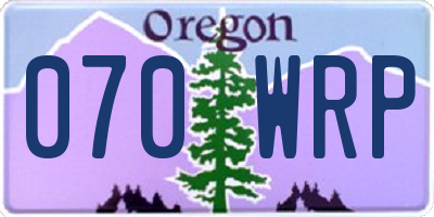 OR license plate 070WRP