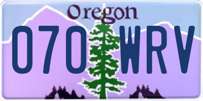 OR license plate 070WRV