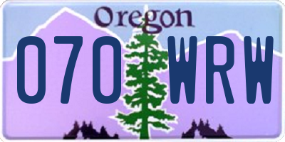 OR license plate 070WRW