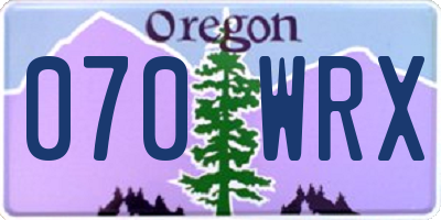 OR license plate 070WRX