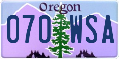 OR license plate 070WSA