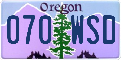OR license plate 070WSD