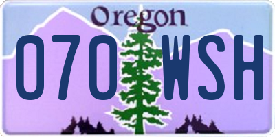 OR license plate 070WSH