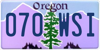 OR license plate 070WSI