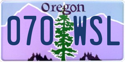 OR license plate 070WSL