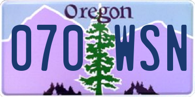 OR license plate 070WSN