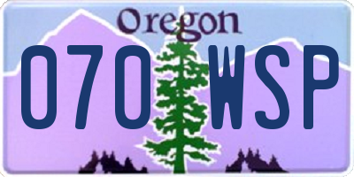 OR license plate 070WSP
