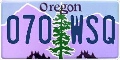 OR license plate 070WSQ