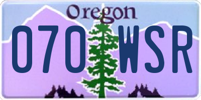 OR license plate 070WSR
