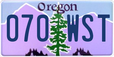 OR license plate 070WST