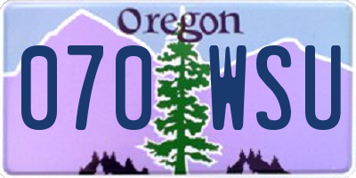 OR license plate 070WSU