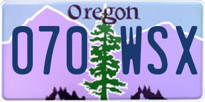 OR license plate 070WSX