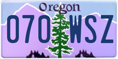 OR license plate 070WSZ