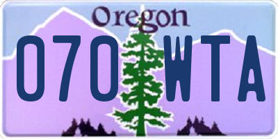 OR license plate 070WTA