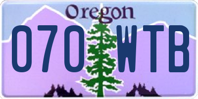 OR license plate 070WTB