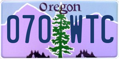 OR license plate 070WTC