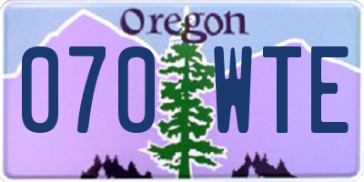 OR license plate 070WTE