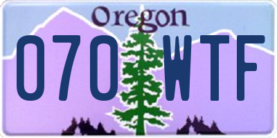 OR license plate 070WTF